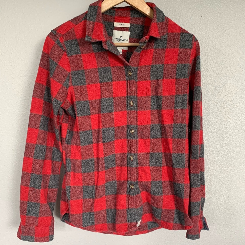 American Eagle Slim Fit Button Down Shirt Sz M EUC